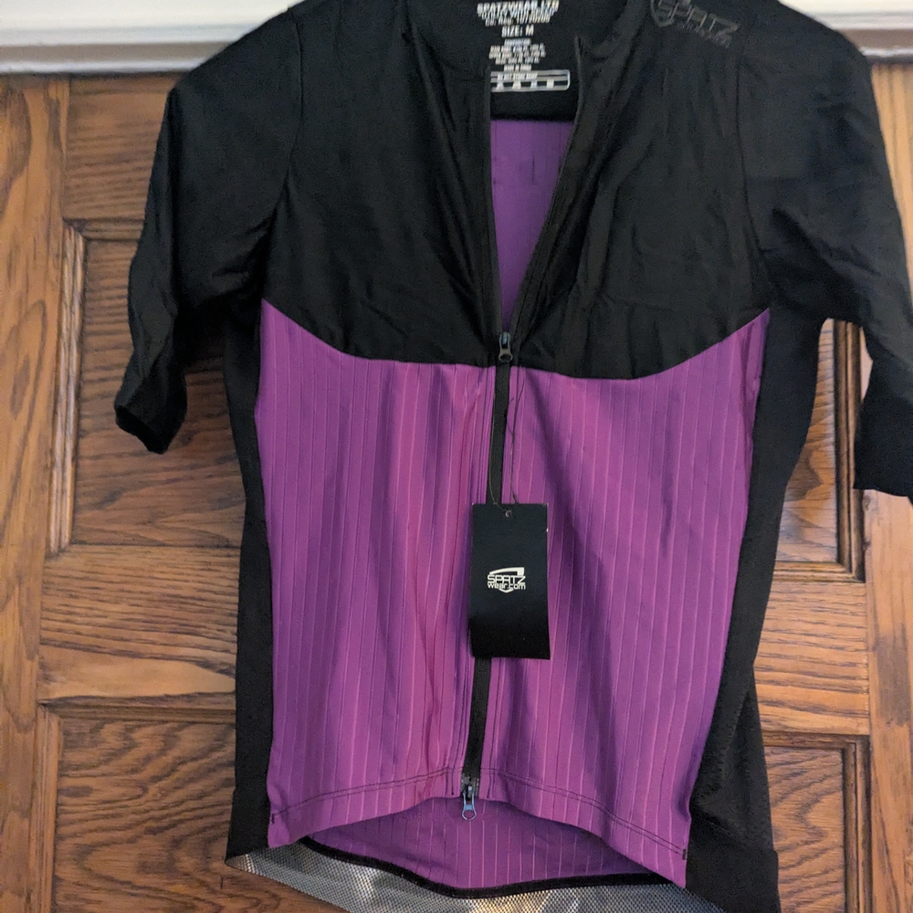 Women's Cycling Jersey, Purple/ Black,spatzwear Sqadron SS, Medium